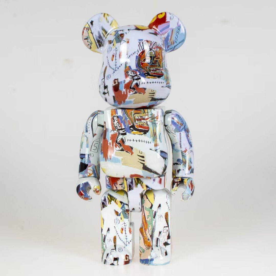 28cm BEARBRICK 400% Andy Warhol × JEAN-MICHEL BASQUIAT 4th Generation ABS Action Figure Boxed