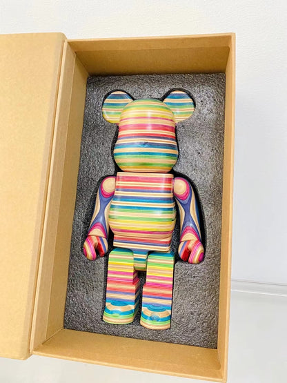 Wooden Bearbrick 400% HAROSHI - Haroshi Action Figure With Wooden Box | FuGui Tide play