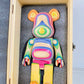 Wooden Bearbrick 400% HAROSHI - Haroshi -2 Action Figure With Wooden Box