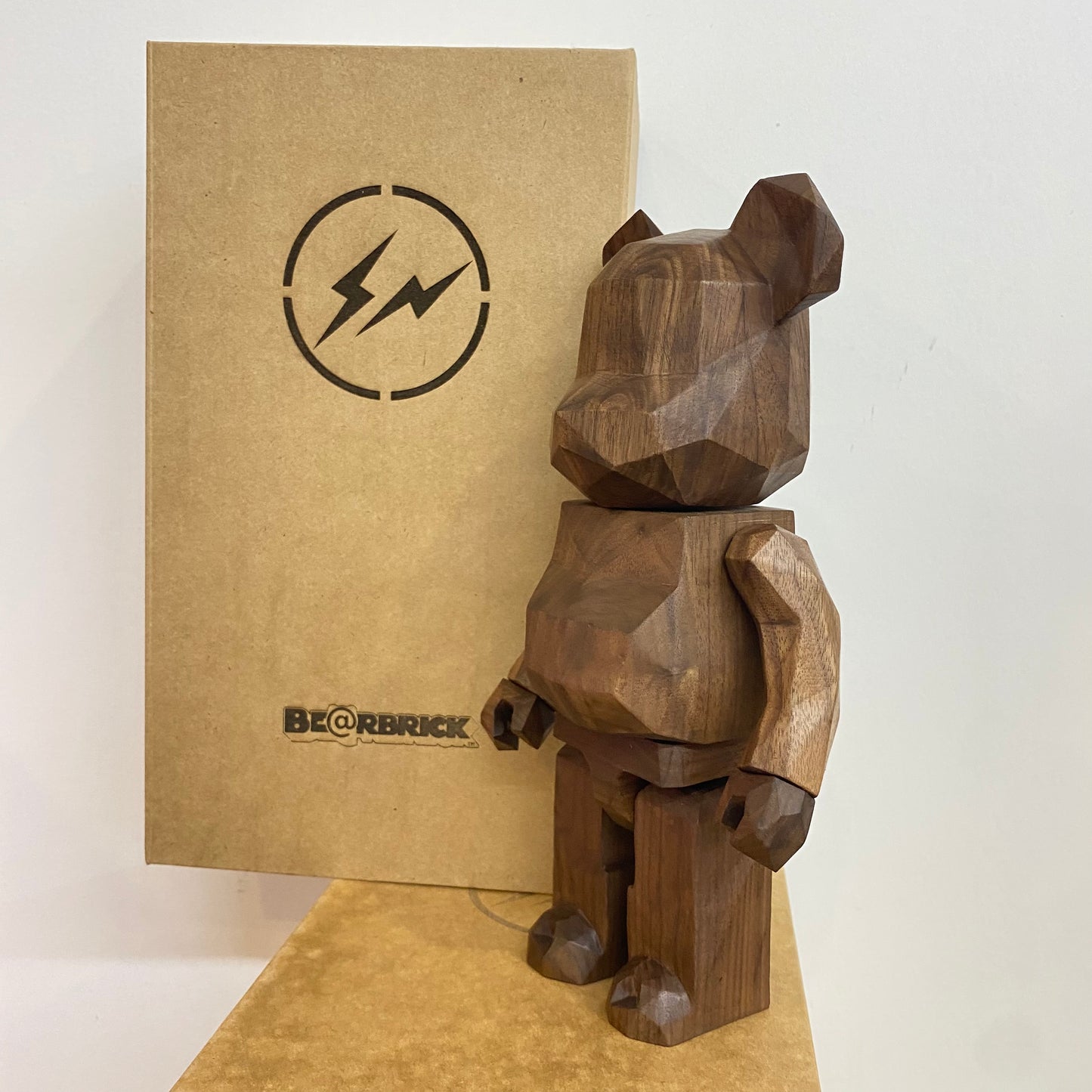 Wooden Bearbrick 400% Fujiwara Hiroshi Lightning Action Figure With Wooden Box