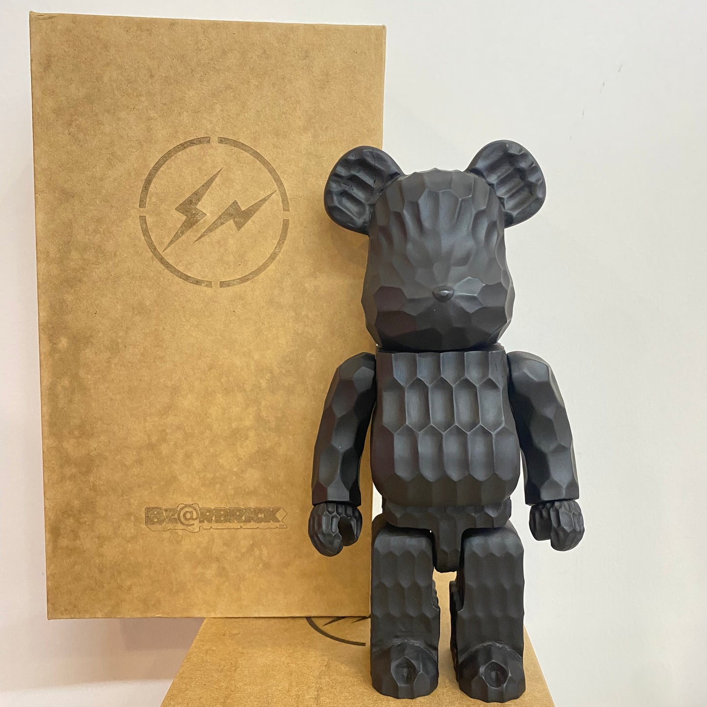 Wooden Bearbrick 400% Fujiwara Hiroshi Lightning Action Figure With Wooden Box