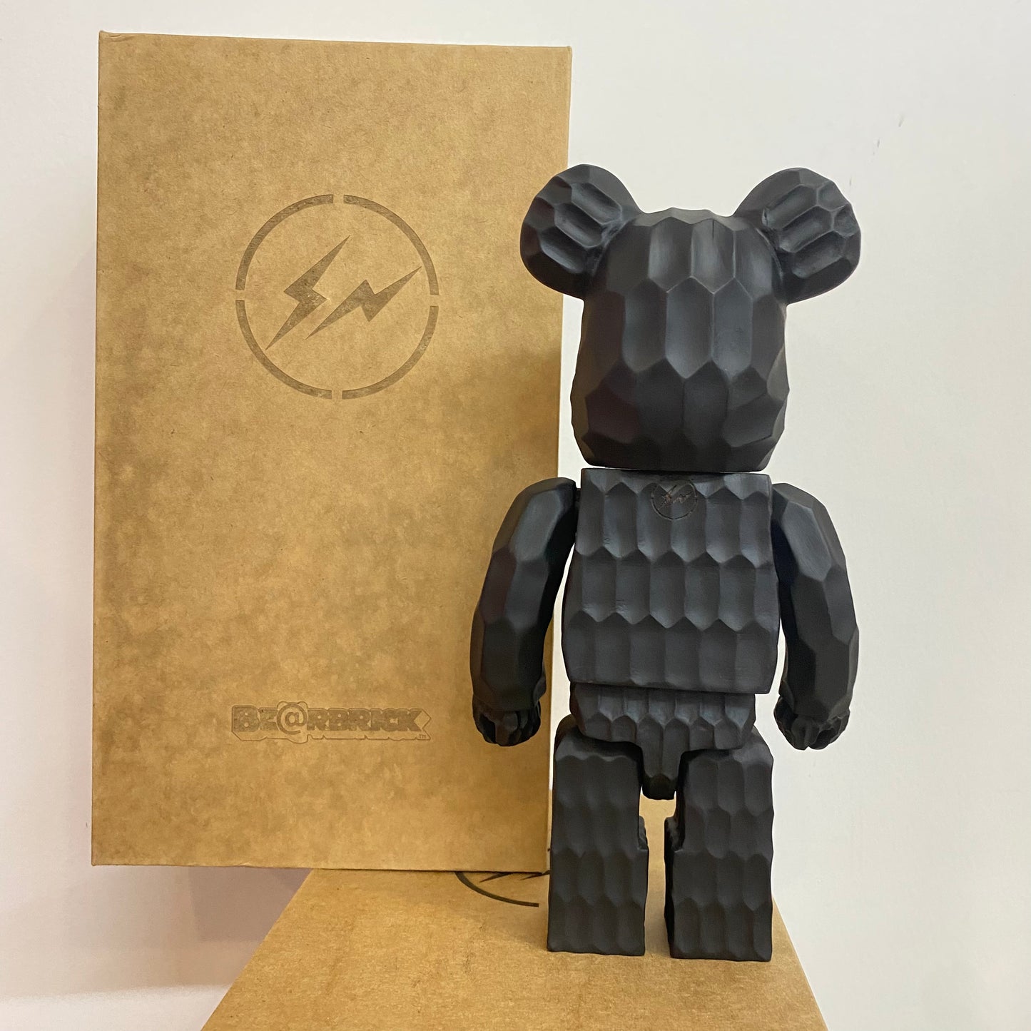 Wooden Bearbrick 400% Fujiwara Hiroshi Lightning Action Figure With Wooden Box