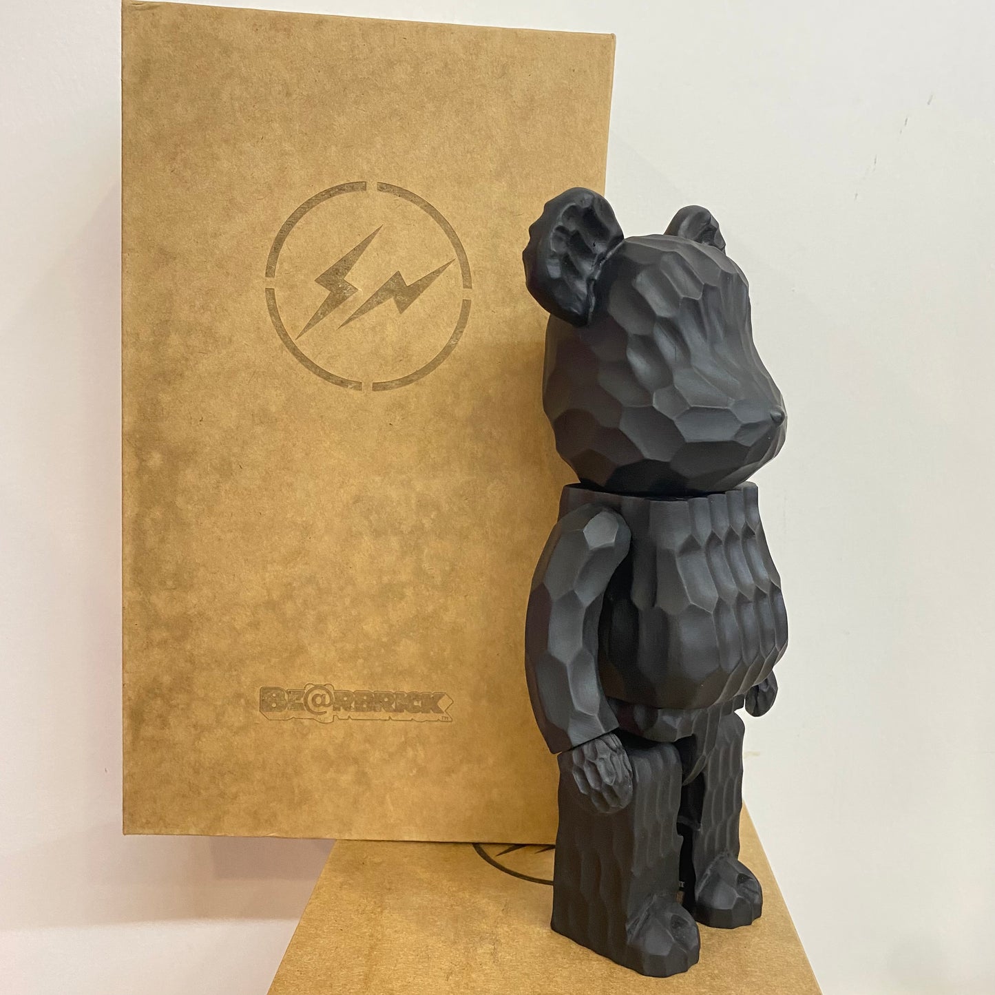 Wooden Bearbrick 400% Fujiwara Hiroshi Lightning Action Figure With Wooden Box