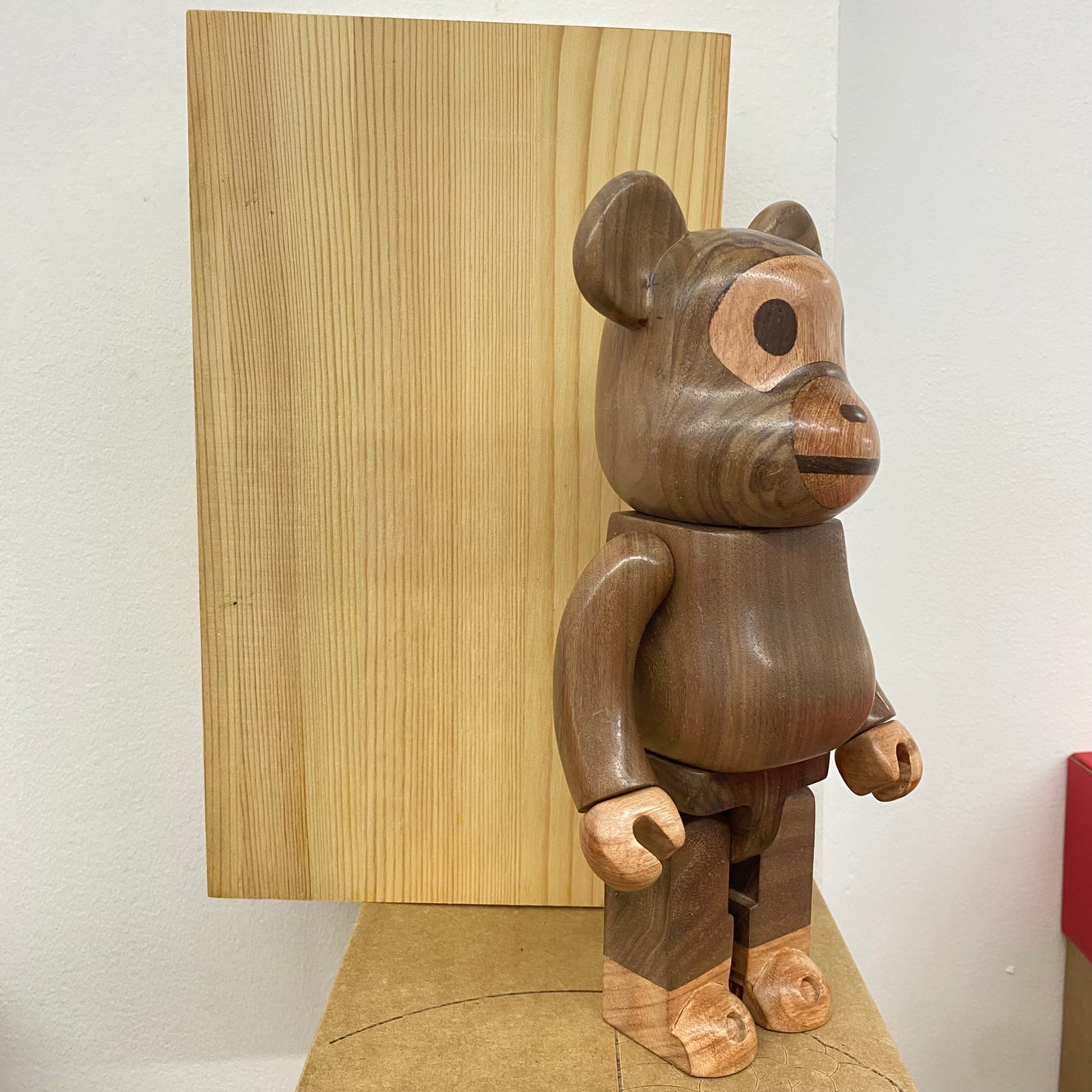 Wooden Bearbrick 400% BAPE Action Figure With Wooden Box