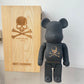 Wooden Bearbrick 400% MASTERMIND Action Figure With Wooden Box