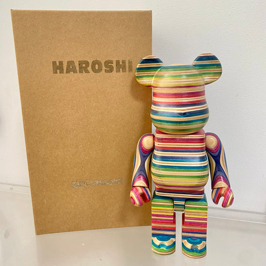 Wooden Bearbrick 400% HAROSHI - Haroshi Action Figure With Wooden Box