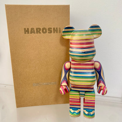 Wooden Bearbrick 400% HAROSHI Action Figure With Wooden Box | FuGui Tide play
