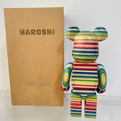 Wooden Bearbrick 400% HAROSHI - Haroshi Action Figure With Wooden Box | FuGui Tide play