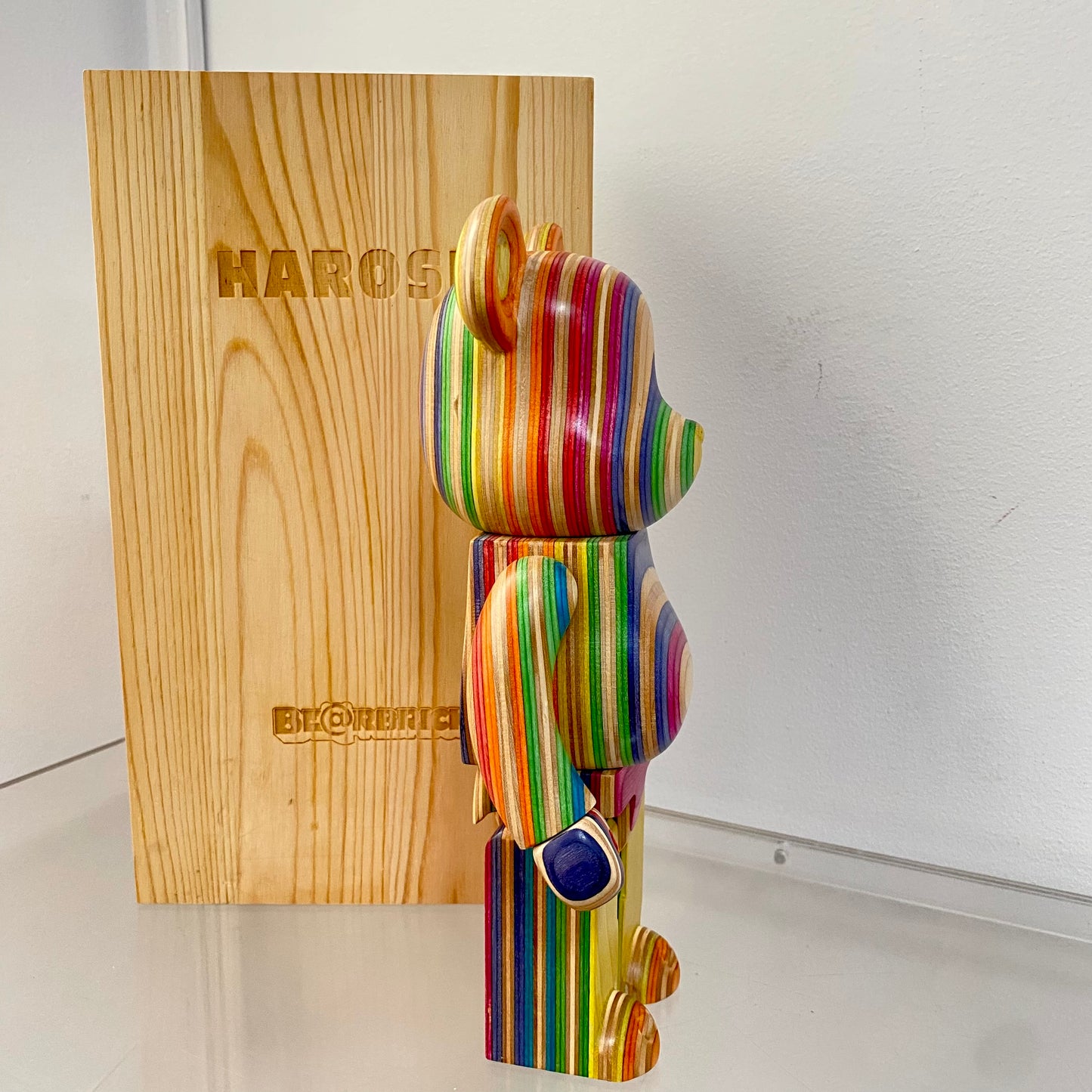 Wooden Bearbrick 400% HAROSHI - Haroshi -2 Action Figure With Wooden Box