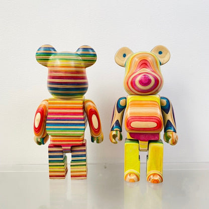 Wooden Bearbrick 400% HAROSHI Action Figure With Wooden Box | FuGui Tide play