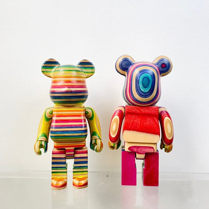 Wooden Bearbrick 400% HAROSHI Action Figure With Wooden Box | FuGui Tide play