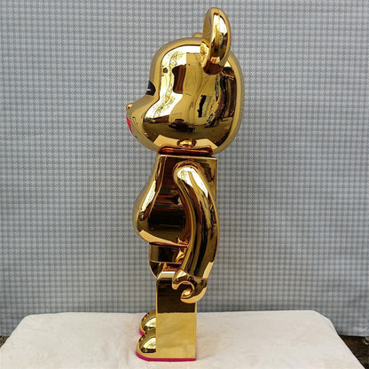 70cm BEARBRICK 1000% HajimeSorayama Red Lips Gold ABS Action Figure Boxed