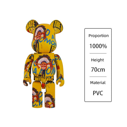 70cm BEARBRICK 1000% Andywarhol X Basquiat 3 ABS Action Figure Boxed