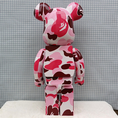 70cm BEARBRICK 1000% BAPE Camo Pink ABS Action Figure Boxed