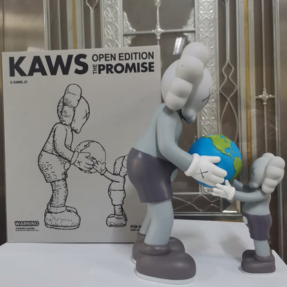 35CM Grey Art KAWS The Promise Earth Qatar Factory Without Box