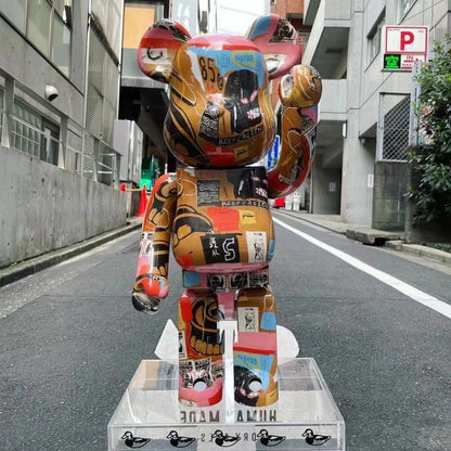 70cm BEARBRICK 1000% Andywarhol X Basquiat 2 ABS Action Figure Boxed