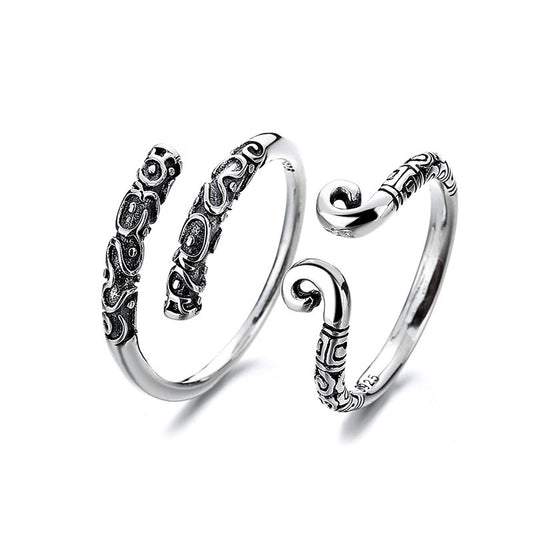 925 silver Jewelry Wukong the Incantation of the Golden Hoop+Jingu Bang Ring Combination set