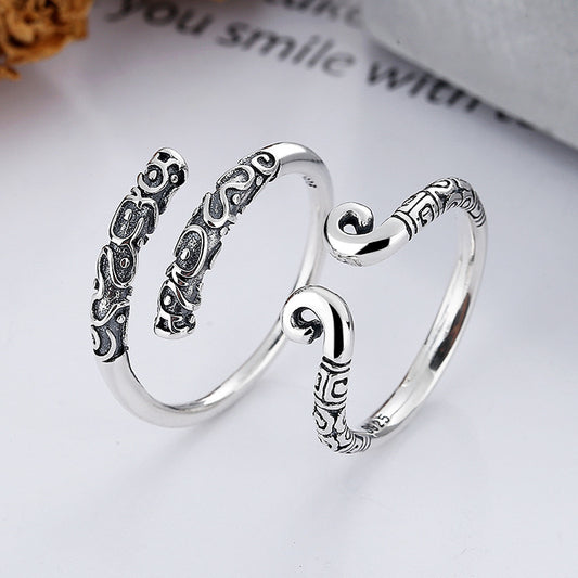 925 silver Jewelry Wukong the Incantation of the Golden Hoop+Jingu Bang Ring Combination set