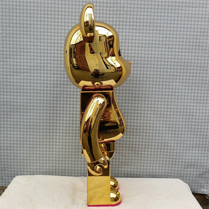 70cm BEARBRICK 1000% HajimeSorayama Red Lips Gold ABS Action Figure Boxed