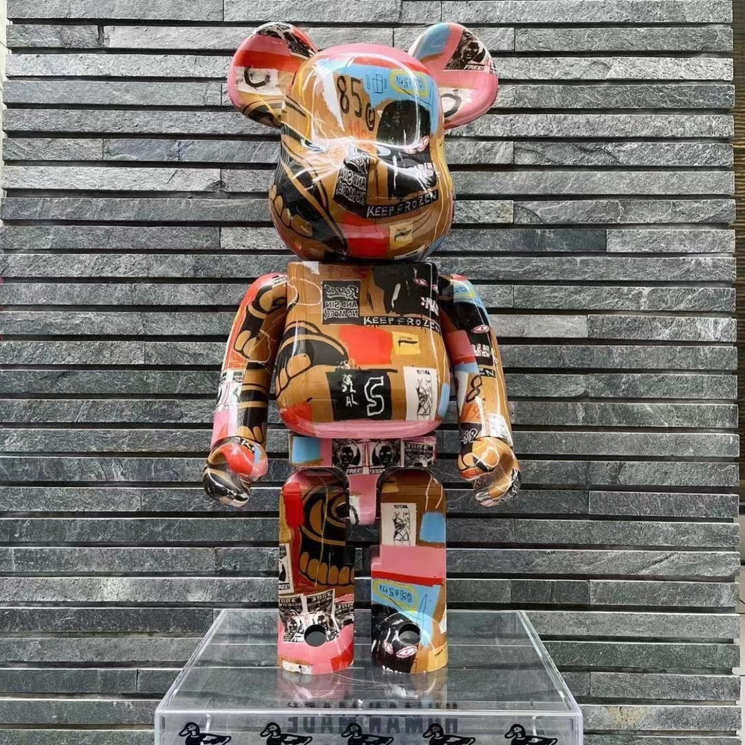 Hobby - 70cm BEARBRICK 1000% Andywarhol X Basquiat 2 ABS Action Figure Boxed
