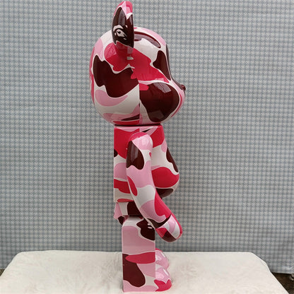 70cm BEARBRICK 1000% BAPE Camo Pink ABS Action Figure Boxed