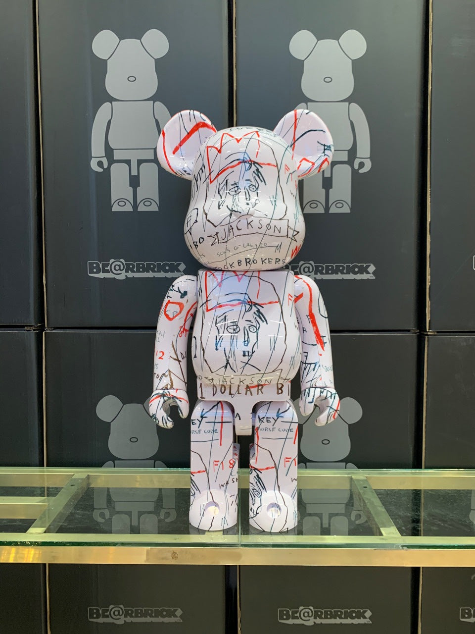 Hobby - 70cm BEARBRICK 1000% Basquiat 2th Generation ABS Action Figure Boxed