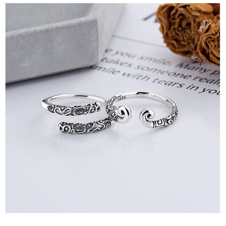 925 silver Jewelry Wukong the Incantation of the Golden Hoop+Jingu Bang Ring Combination set