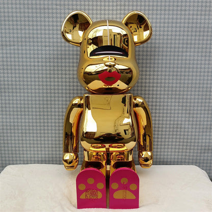 70cm BEARBRICK 1000% HajimeSorayama Red Lips Gold ABS Action Figure Boxed