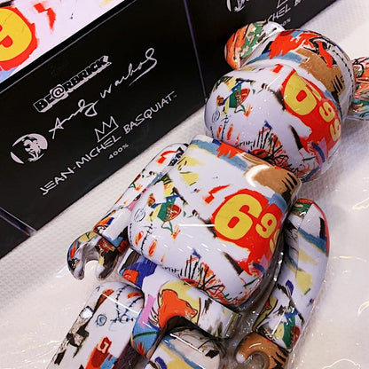 70cm BEARBRICK 1000% Andywarhol X Basquiat 4 ABS Action Figure Boxed