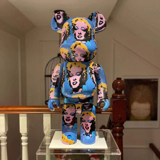 Hobby - 70cm BEARBRICK 1000% Andywarhol Monroe 1 ABS Action Figure Boxed