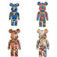 Hobby - 70cm BEARBRICK 1000% Andywarhol X Basquiat 3 ABS Action Figure Boxed