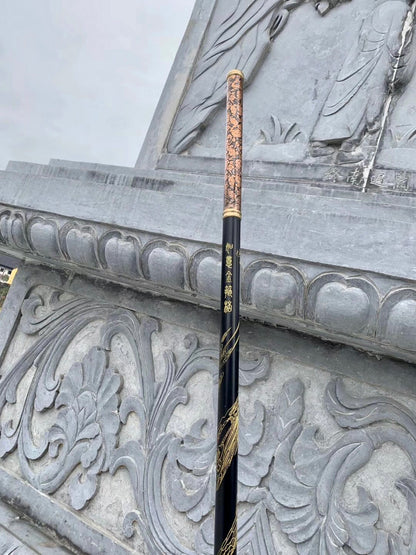 5.6-Foot Wukong RuyI Jingu Bang, Black Myth Equipment, Carbon steel will following golden backed staff | FuGui Tide play