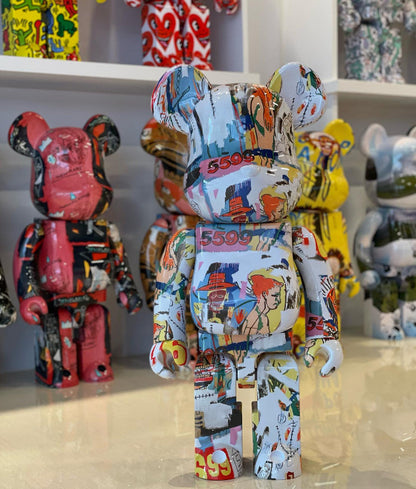 70cm BEARBRICK 1000% Andywarhol X Basquiat 4 ABS Action Figure Boxed