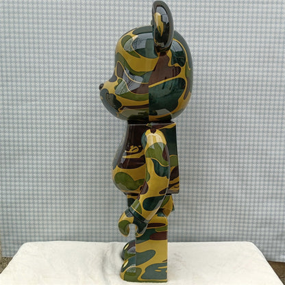 70cm BEARBRICK 1000% BAPE Camo Green ABS Action Figure Boxed