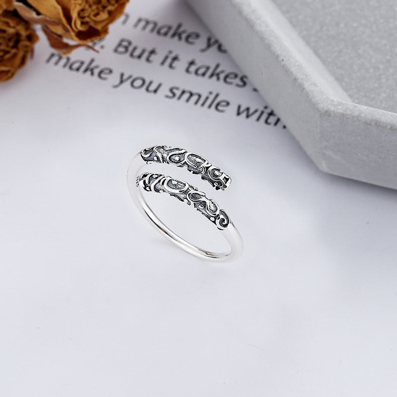 925 silver Jewelry Wukong the Incantation of the Golden Hoop+Jingu Bang Ring Combination set