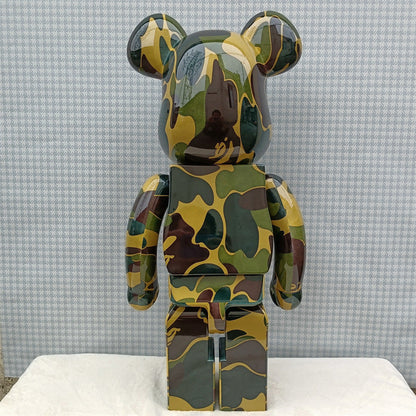 70cm BEARBRICK 1000% BAPE Camo Green ABS Action Figure Boxed