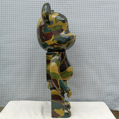 70cm BEARBRICK 1000% BAPE Camo Green ABS Action Figure Boxed