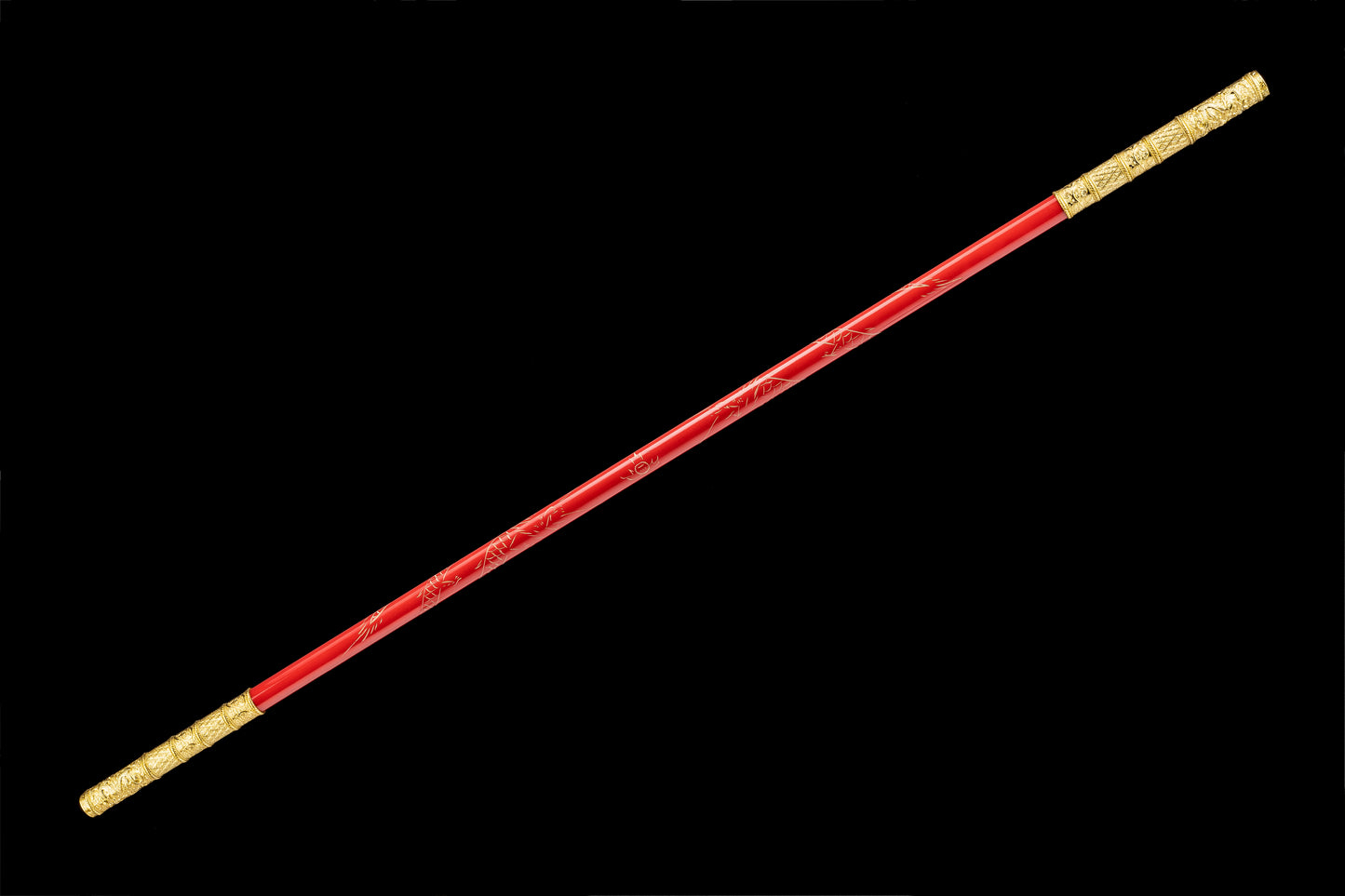 5.6 ft. Goku Ruyi Jingu Bnag, Red Mythical Gear, Wooden Golden Cudgel