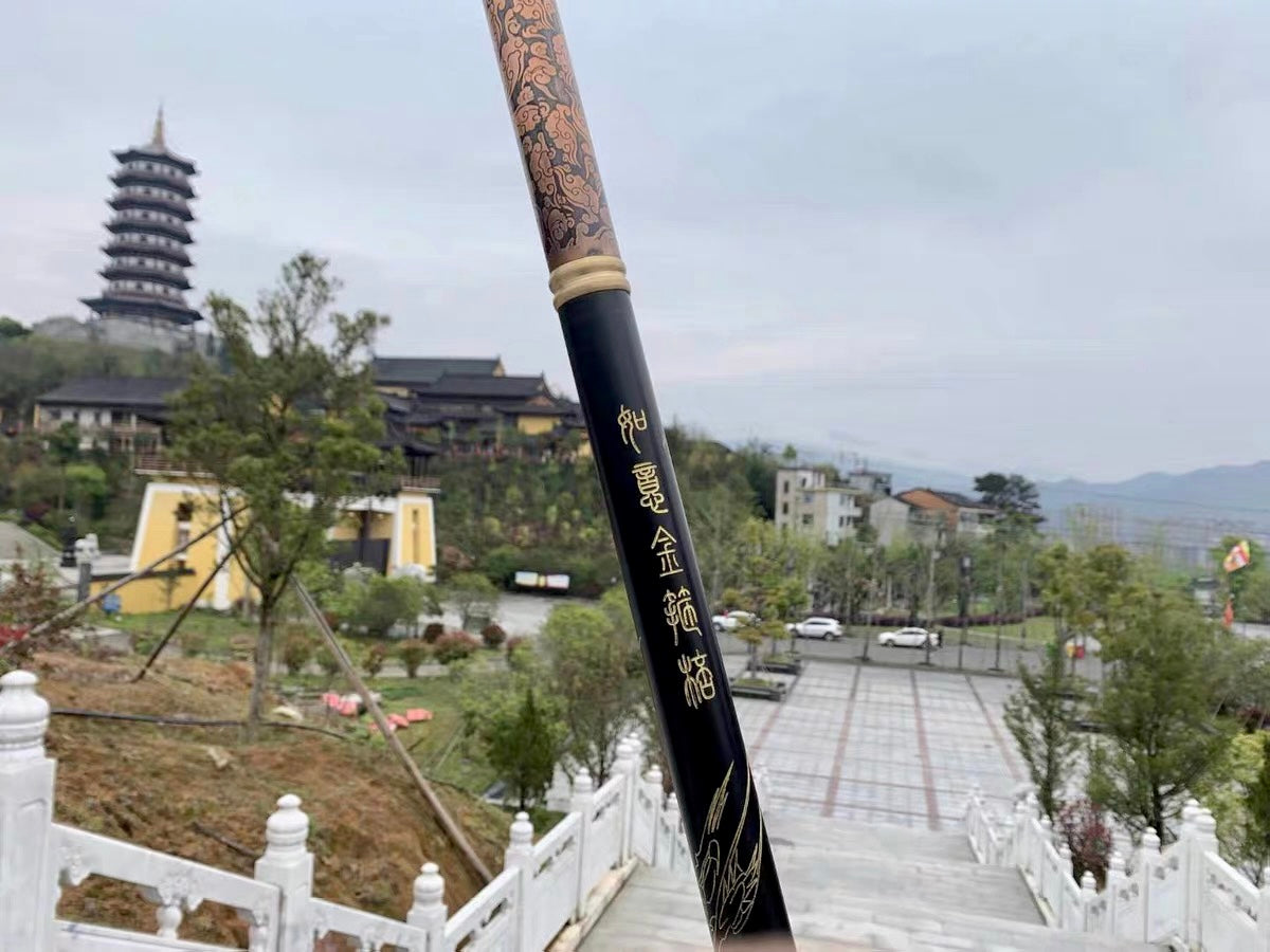 5.6-Foot Wukong RuyI Jingu Bang, Black Myth Equipment, Carbon steel will following golden backed staff