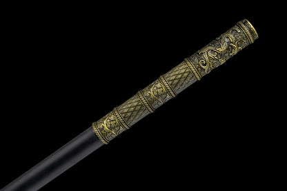 Black Myth Monkey King Staff Kungfu Sticks Monkey Cudgels Carving Dragon Wooden Cudgel Sun WuKong Weapon Practice Long Stick