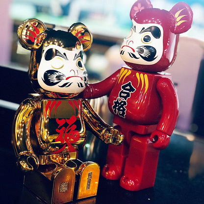 28cm BEARBRICK 400% Electroplating Dharma ABS Action Figure Boxed