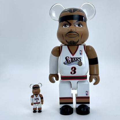 28cm BEARBRICK 400%+100% O'Neal , Iverson ABS Action Figure Boxed