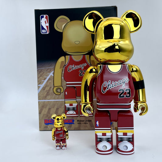 28cm BEARBRICK 400%+100% Jordan Red ABS Action Figure Boxed