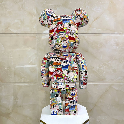 70cm BEARBRICK 1000% Crayon Shin Chan ABS Action Figure Boxed