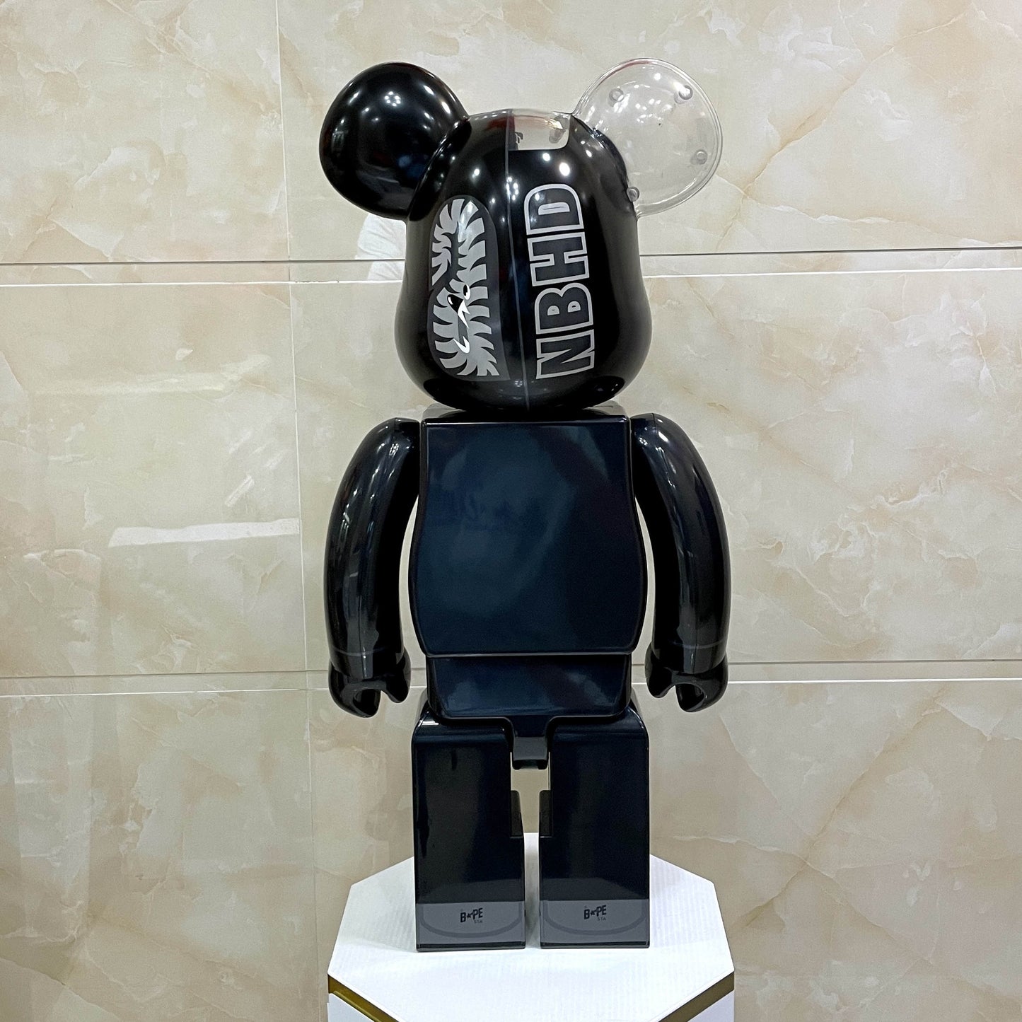 70cm BEARBRICK 1000% BAPE Leather Jacket Bear ABS Action Figure Boxed