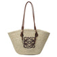Ladies Handbag Palm Leaf and Calfskin Braided Basket Large/Small