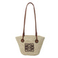 Ladies Handbag Palm Leaf and Calfskin Braided Basket Large/Small