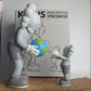 35CM Grey Art KAWS The Promise Earth Qatar Factory Without Box