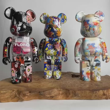 28cm BEARBRICK 400% Basquiat Noritake Kinashi FLOR ABS Action Figure Boxed | FuGui TidePlay