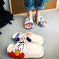 Summer Trendy Flip Flop KAW BFF Sesam Cartoon Graffiti Printed Men's and Women's Slippers Increase Waterproof Shoes